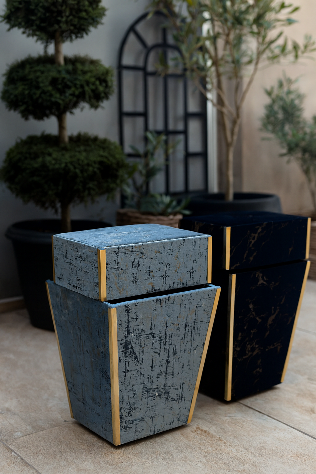 Luxury Tissue Box & Dustbin 003 – Wooden Premium Set