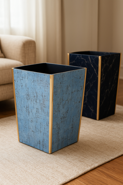 Luxury Wooden Tissue Box & Dustbin Set – Elegant Décor