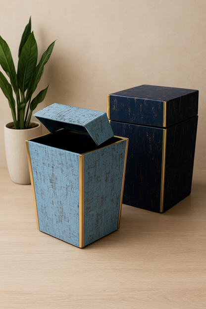 Luxury Tissue Box & Dustbin 003 – Wooden Premium Set
