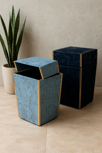 Luxury Tissue Box & Dustbin 003 – Wooden Premium Set