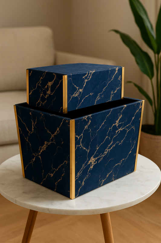 Luxury Tissue Box & Dustbin 005 – Premium Wooden Set