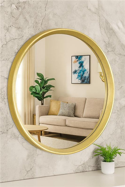 Luxx Round Mirror in Pakistan – Wooden Frame Wall Mirror