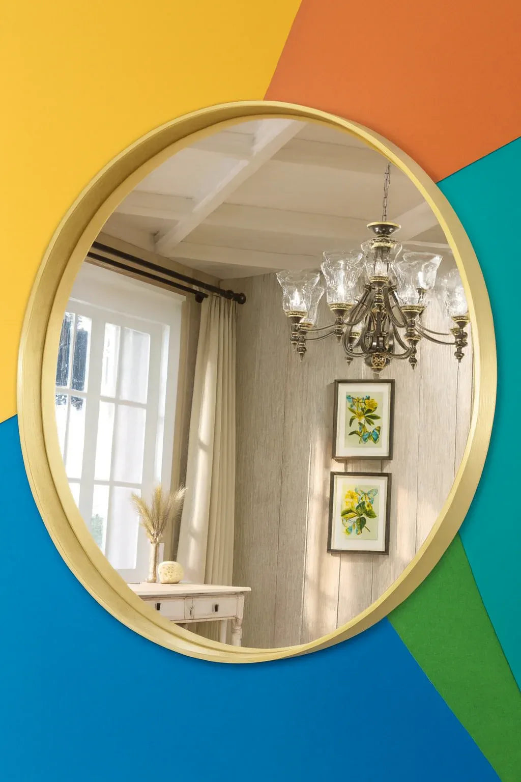 Luxx Round Mirror in Pakistan – Wooden Frame Wall Mirror