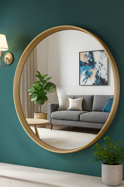Luxx Round Mirror in Pakistan – Wooden Frame Wall Mirror