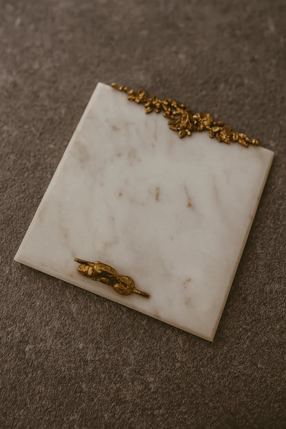 Marble Tray 06 – 8x8 Inch Premium Square Marble Decorative Tray