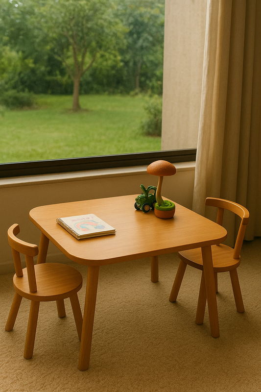 Mattia Table & Chairs – Kids Wooden Table Set Pakistan