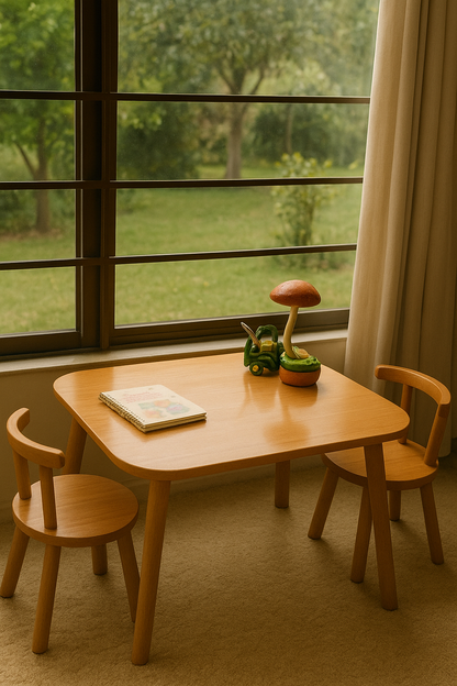 Mattia Table & Chairs – Kids Wooden Table Set Pakistan