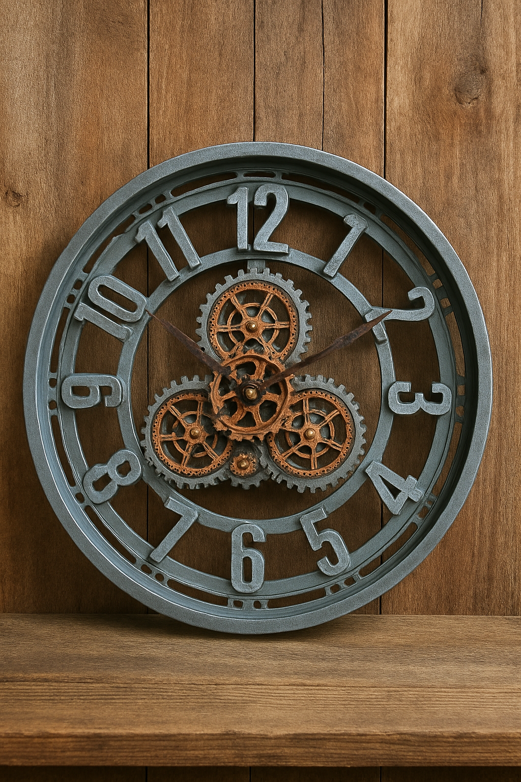 Mechanical Wall Clock 01 – Rotating Gear Wall Clock in Pakistan | Define Wood