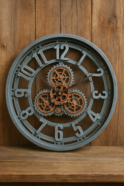 Mechanical Wall Clock 01 – Rotating Gear Wall Clock in Pakistan | Define Wood