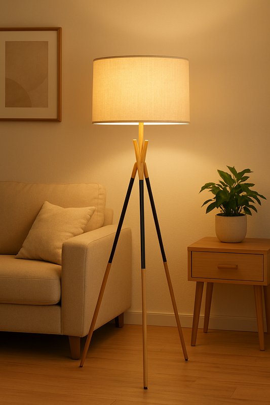 Metal Tripod Lamp 02 – 5ft Modern Floor Lamp with Shade