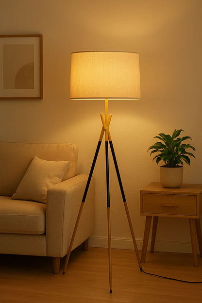 Metal Tripod Lamp 02 – 5ft Modern Floor Lamp with Shade
