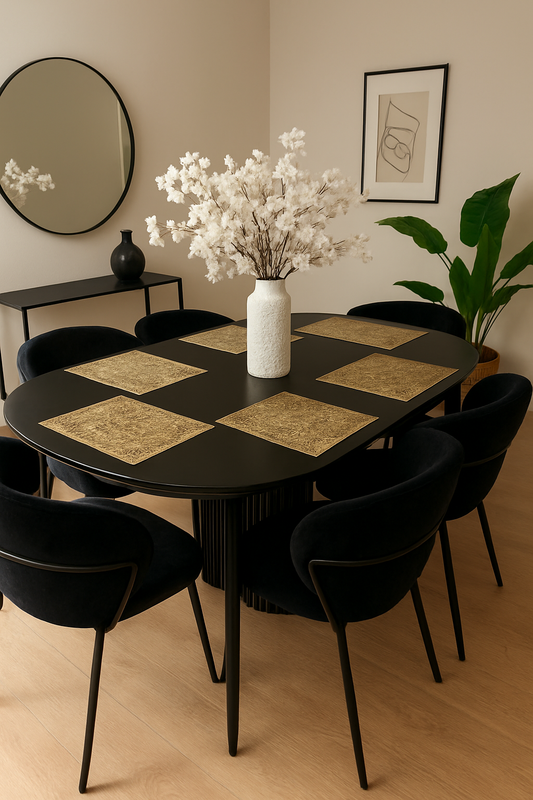 Midnight Luxe Dining Table – 6 & 8 Seater Set Pakistan