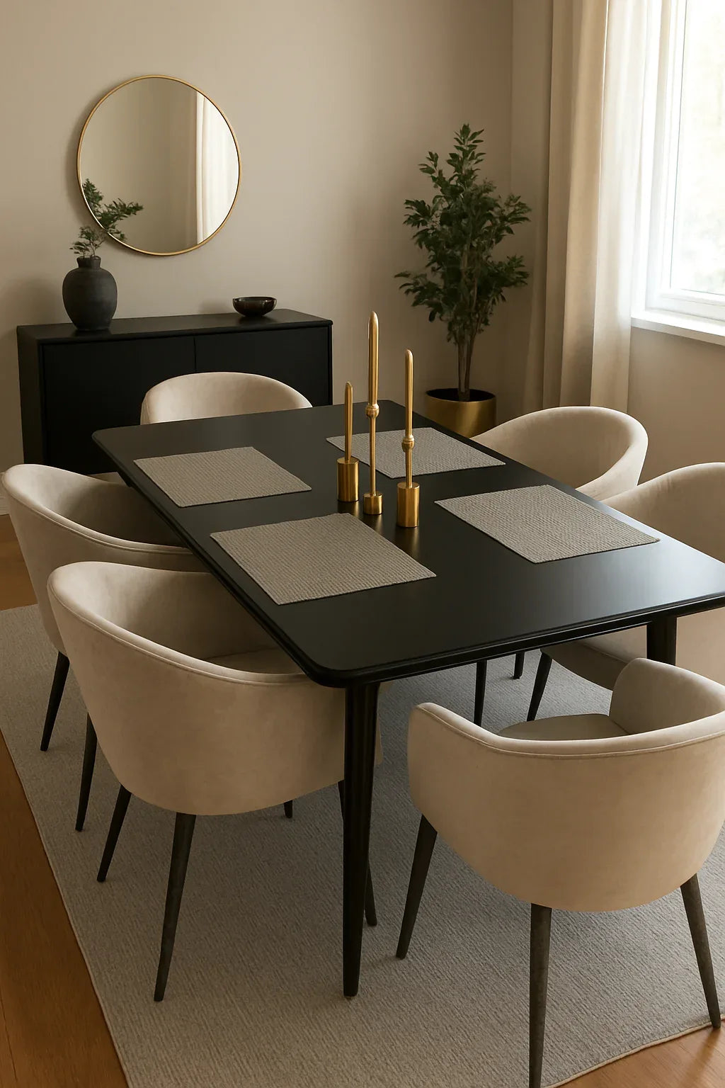 Monarch Dining Table – 6 Seater Velvet Chair Set Pakistan