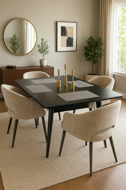 Monarch Dining Table – 6 Seater Velvet Chair Set Pakistan