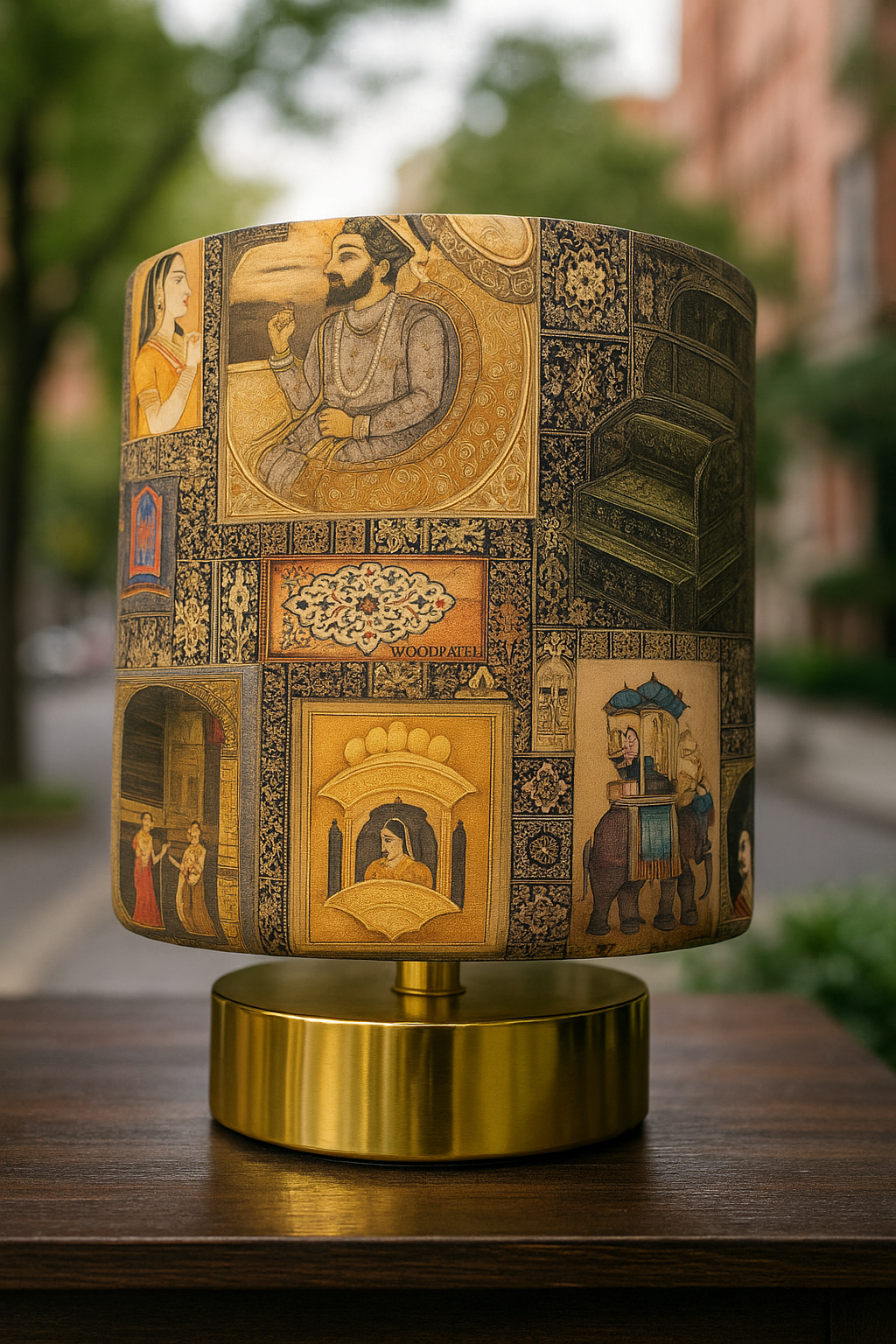 Mughal Premium Round Stool – Elegant Gold Edge Stool Pakistan