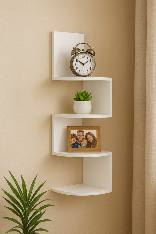 Nancy Corner Shelf White in Pakistan – MDF Corner Rack