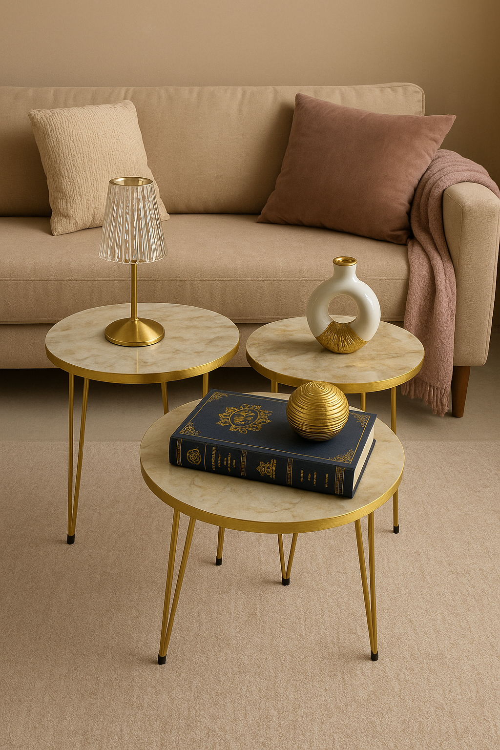 Nesting Table Set 004 – UV Top & Metal Legs Pakistan