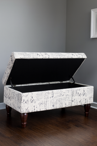Newspaper Puffy Storage | Offwhite Fabric Storage Ottoman