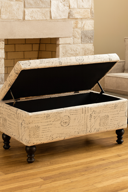 Newspaper Puffy Storage | Offwhite Fabric Storage Ottoman
