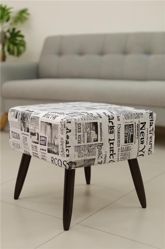 Newspaper Stool | Premium Fabric Accent Stool for Home