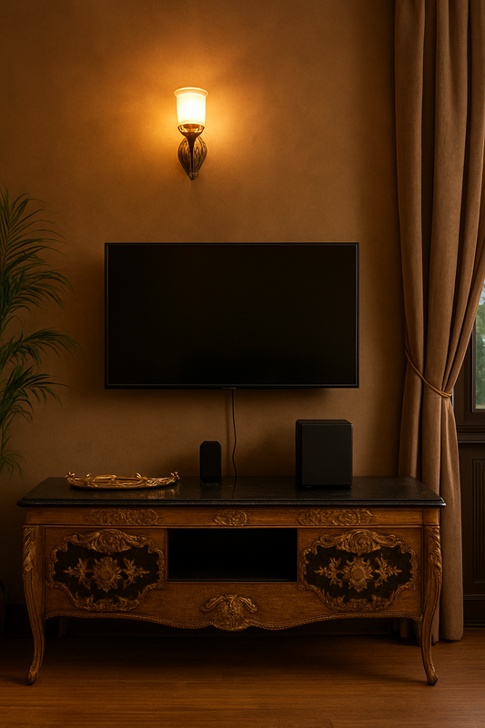 Nia Hand Painted LCD Console – 60" Wood & MDF TV Unit