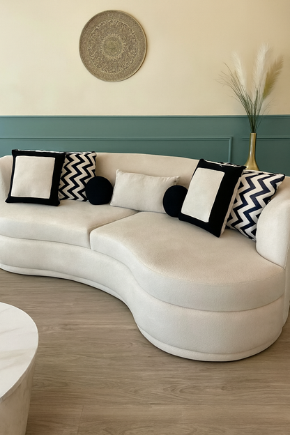 Opal Curved Sofa in Pakistan – Luxury Boucle Sofa Set