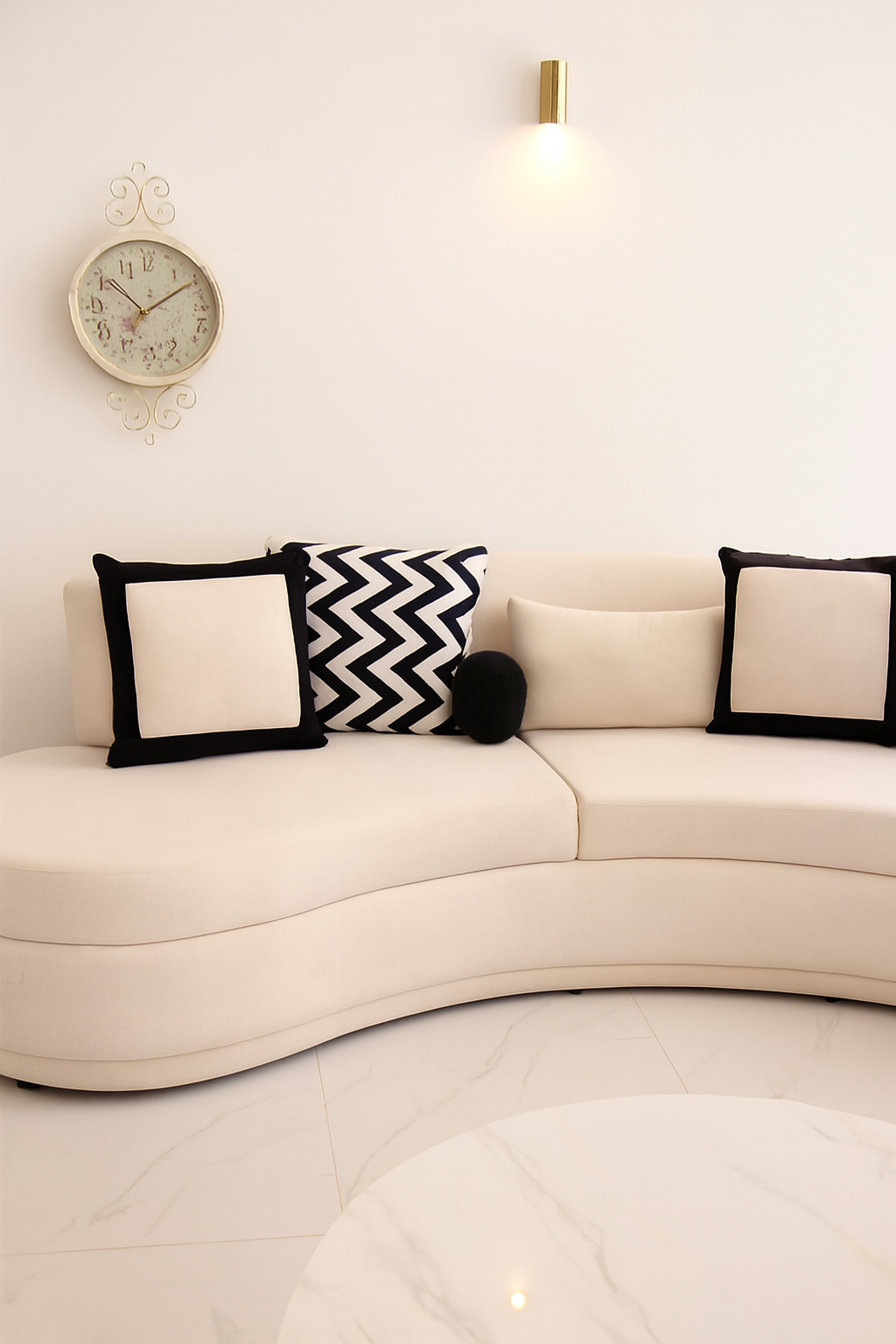 Opal Curved Sofa in Pakistan – Luxury Boucle Sofa Set