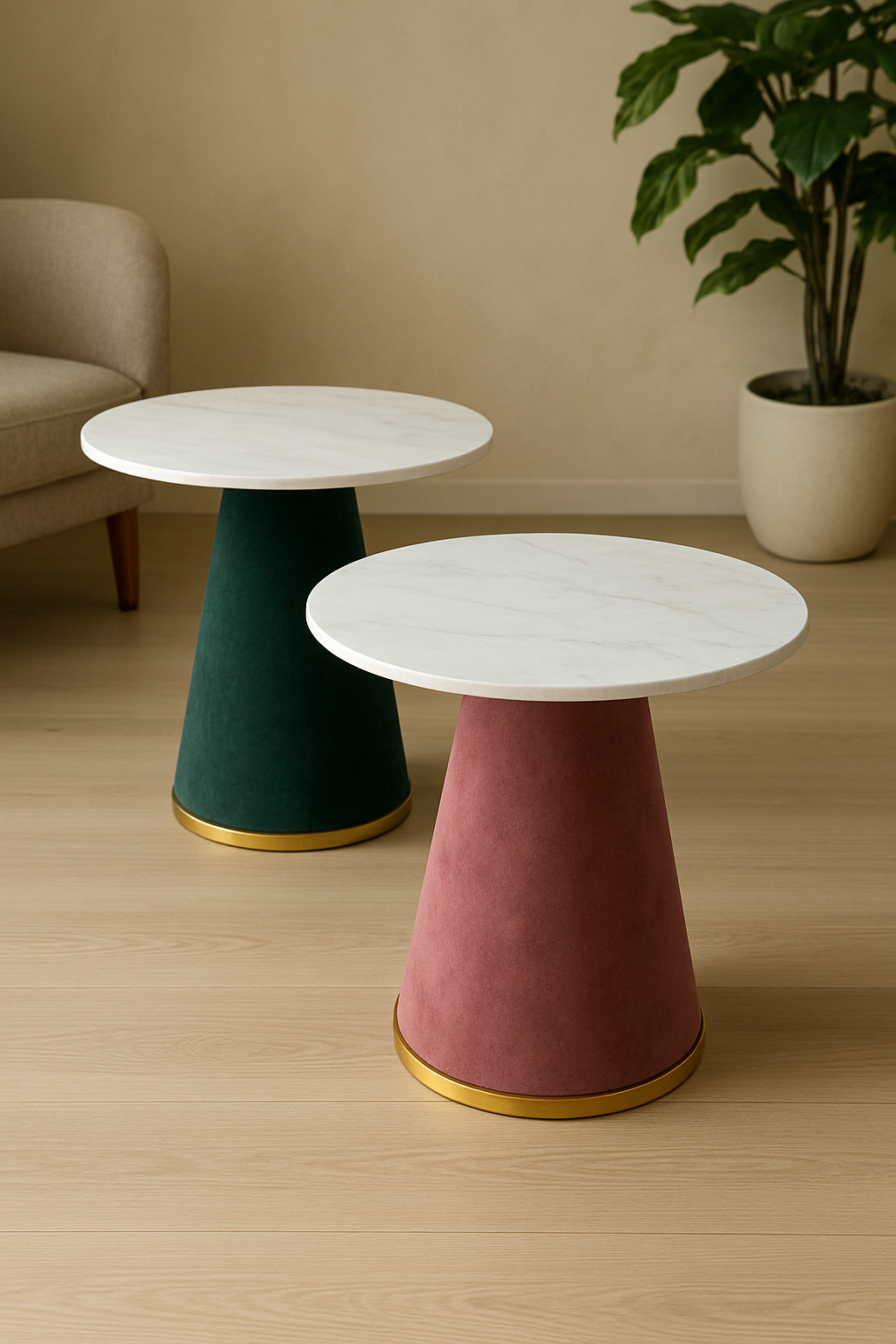 Opal Table Brown Base – Marble Top Table Lahore