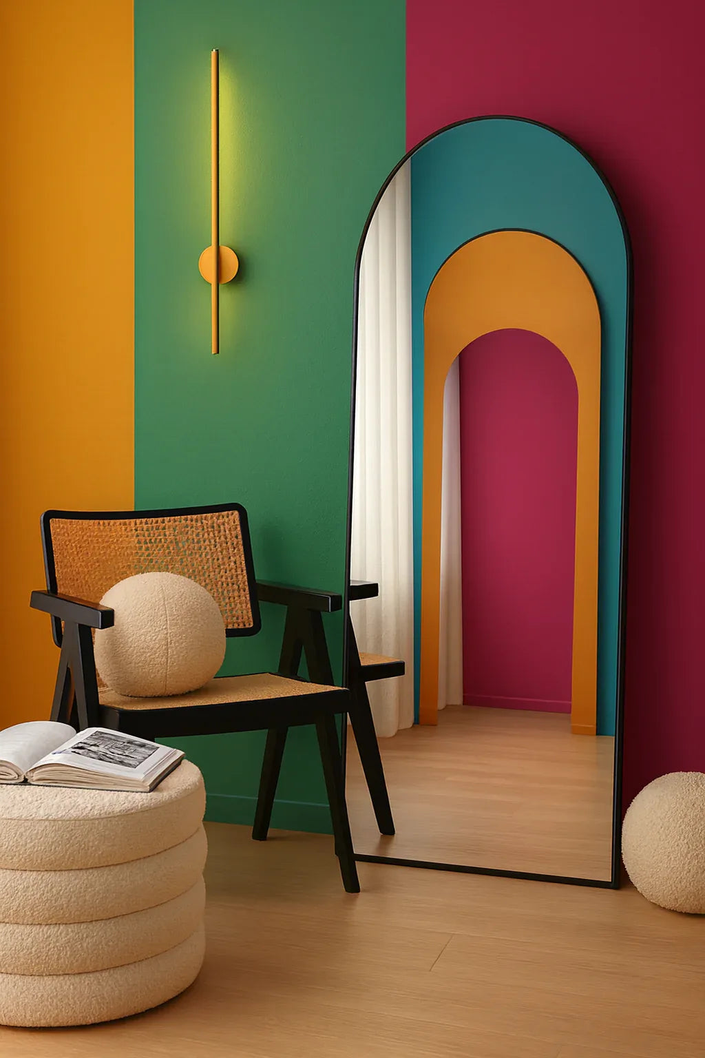 Oversized Dome Mirror in Pakistan – 72x42 Wooden Frame