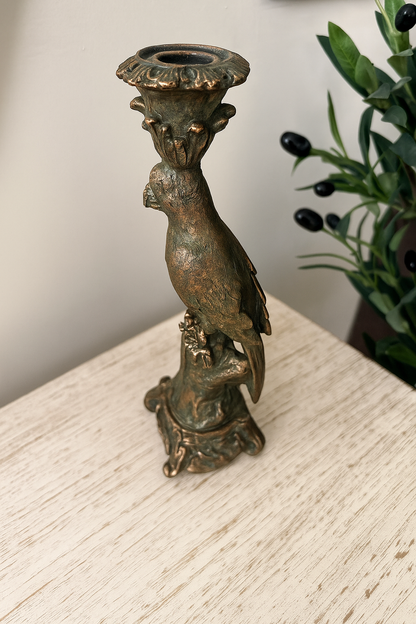 Parrot Candle Stand 008 – Resin Gold Leaf Decor