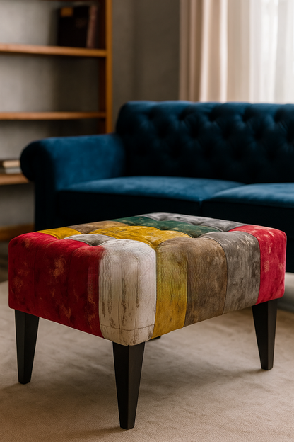 Patchwork Stool 001 – Colorful Fabric Stool in Pakistan