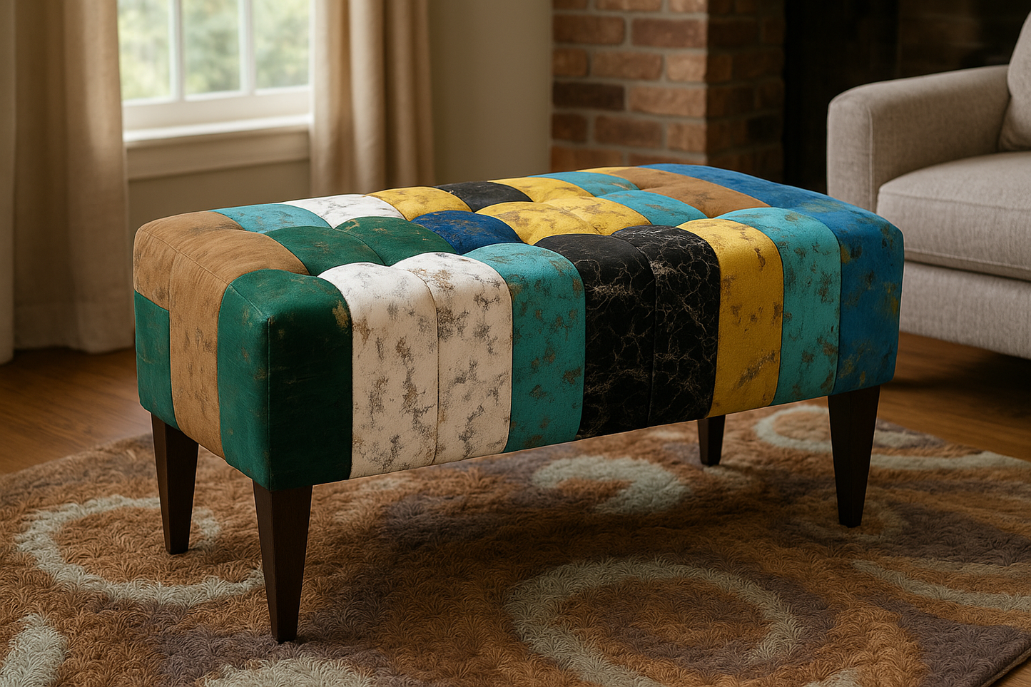 Patchwork Stool 006 – Colorful Fabric Stool in Pakistan