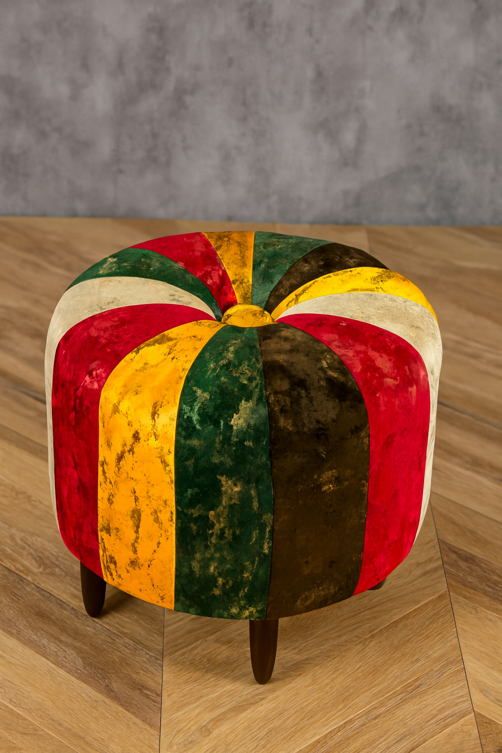 Patchwork Stool 002 | Premium Fabric Accent Stool
