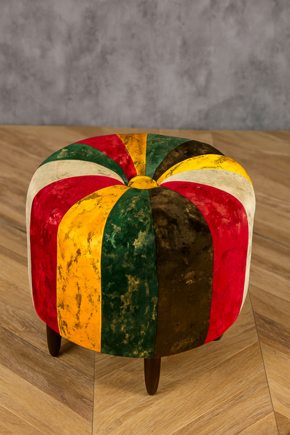Patchwork Stool 002 | Premium Fabric Accent Stool