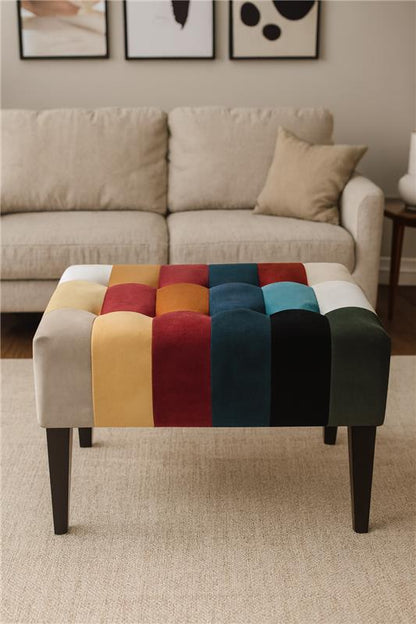 Patchwork Stool 007 | Premium Fabric Accent Stool