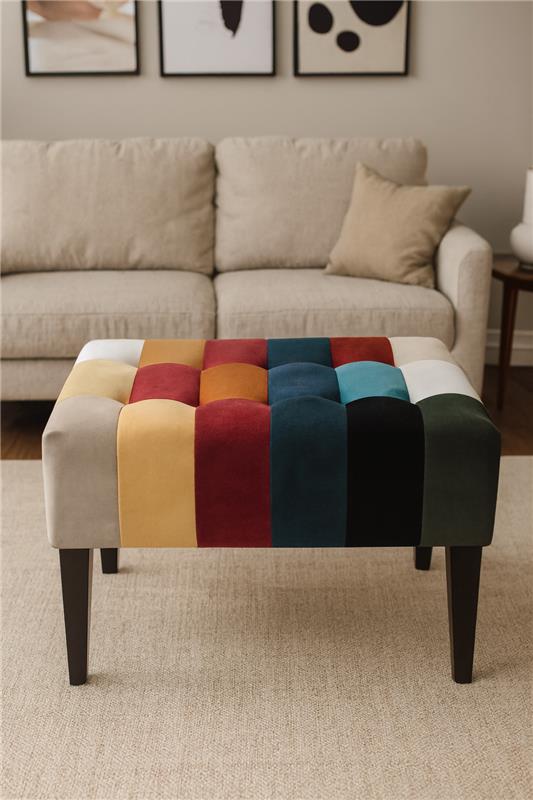 Patchwork Stool 007 | Premium Fabric Accent Stool