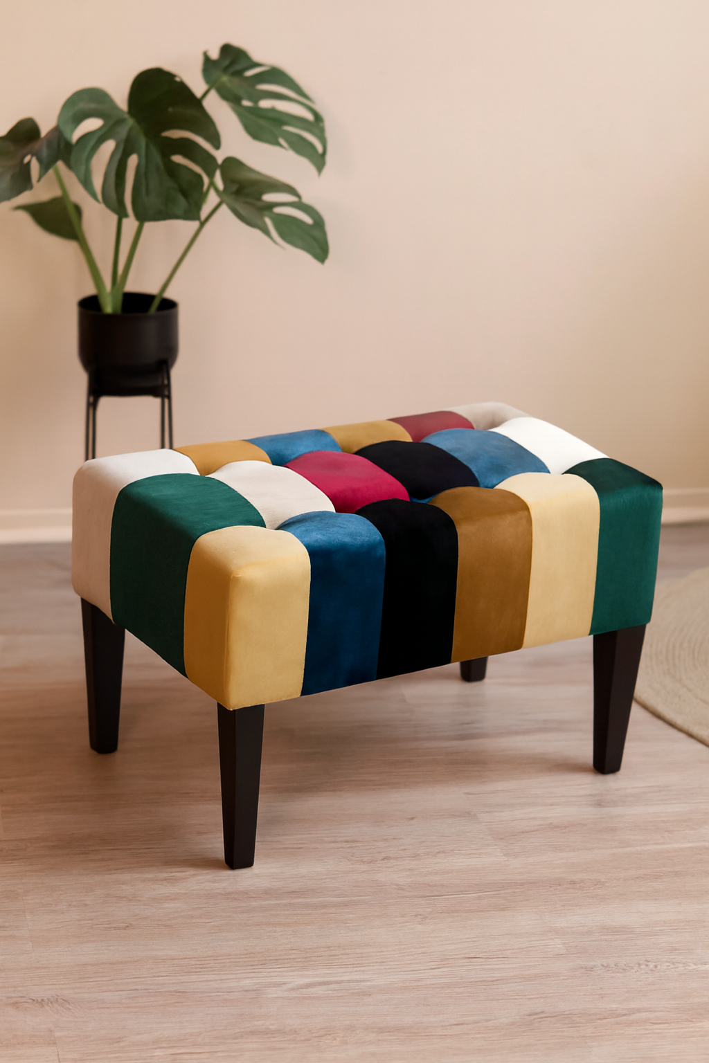 Patchwork Stool 007 | Premium Fabric Accent Stool