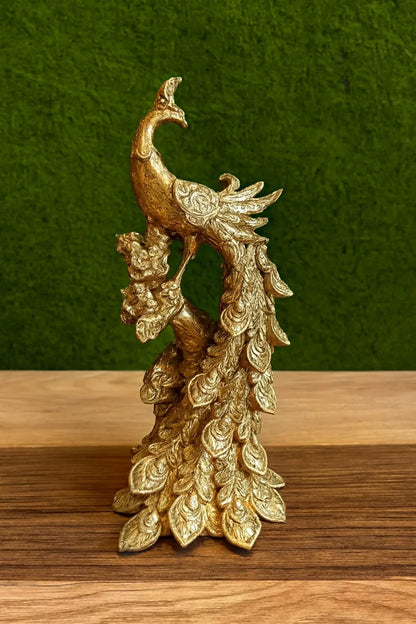 Peacock Gold Sculpture 03 | Luxury Home Décor Pakistan