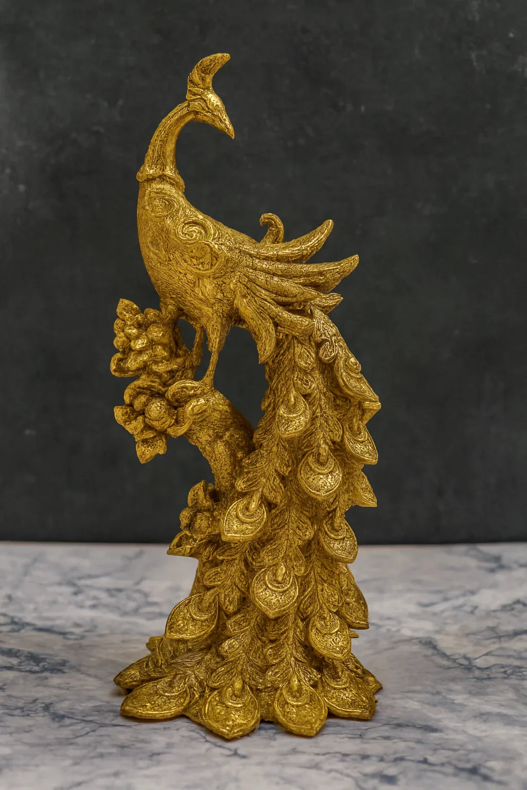 Peacock Gold Sculpture 03 | Luxury Home Décor Pakistan