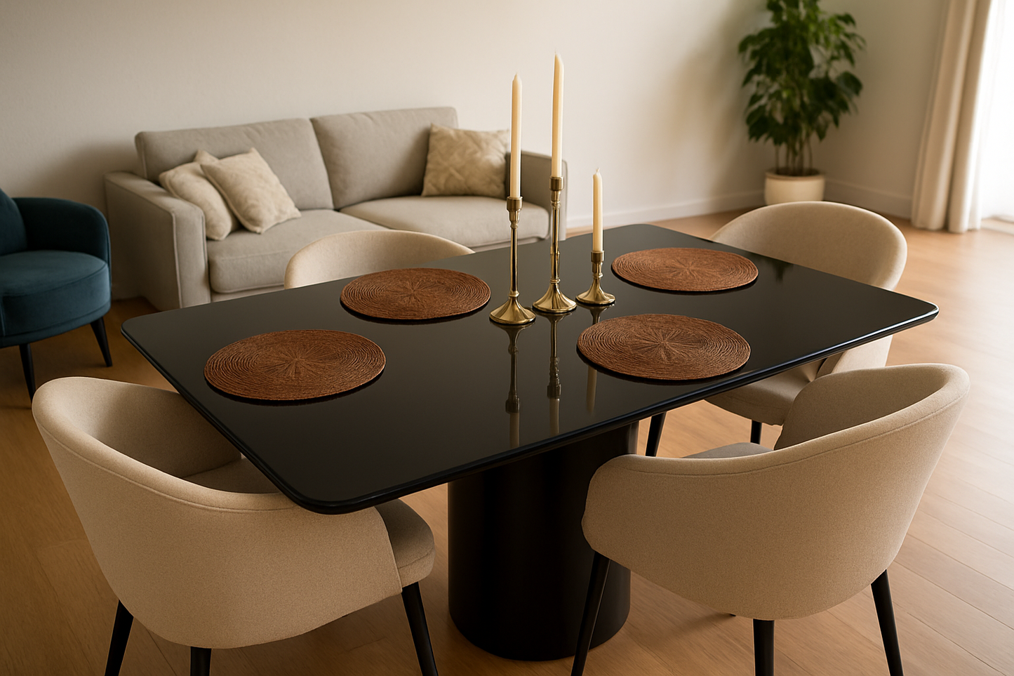 Penny High Gloss Dining Table – 6 & 8 Seater Set