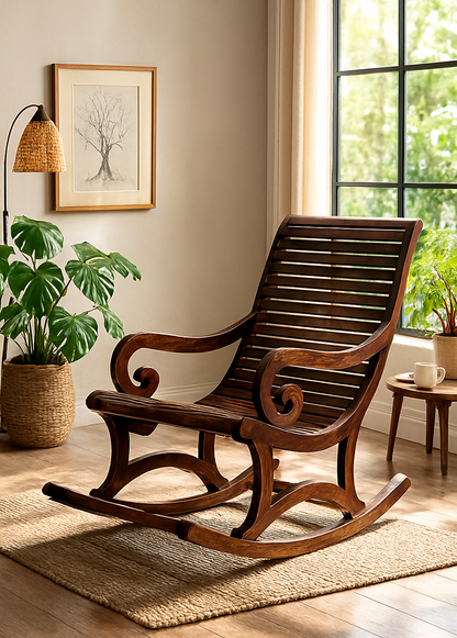 Sheesham Wood Rocking Chair – Comfortable & Stylish