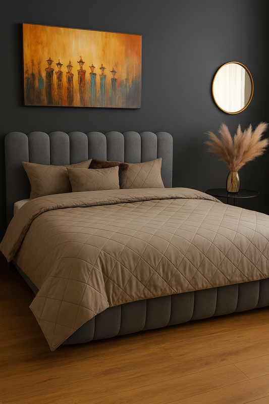 Rocky Boucle Bed Greyish Blue in Pakistan – Luxury King Bed