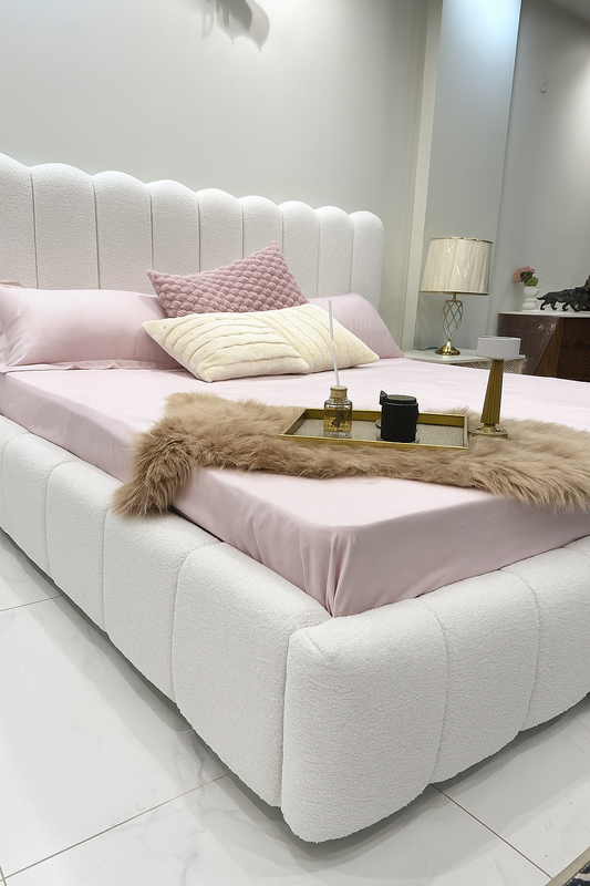 Rocky Boucle Bed – King Size Wooden Bed in Pakistan