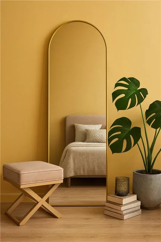 Ronny Standing Mirror in Pakistan – 66x25 Gold Metal Floor