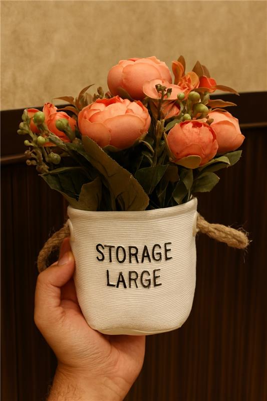 Rose Planter Peach 001 | Imported Floral Décor Pot