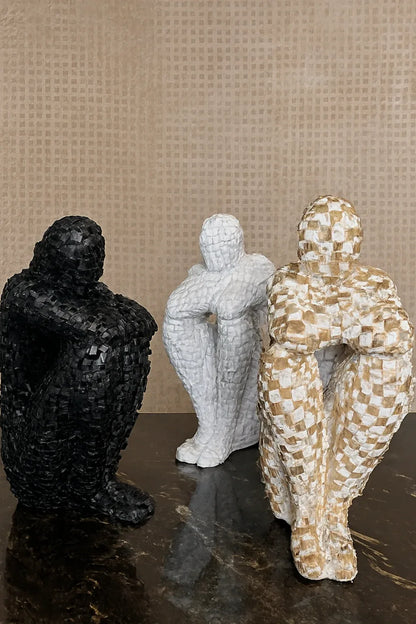 Sad Man Gold Decor Statue | Premium Home Décor Pakistan