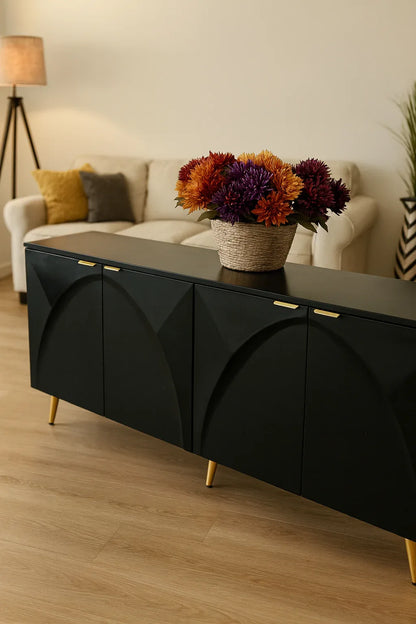 Shadow Line Console – Off White CNC MDF Design