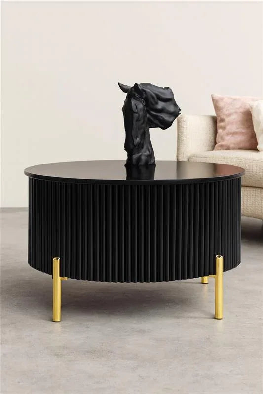 Shadow Round Coffee Table – Black MDF Deco Finish