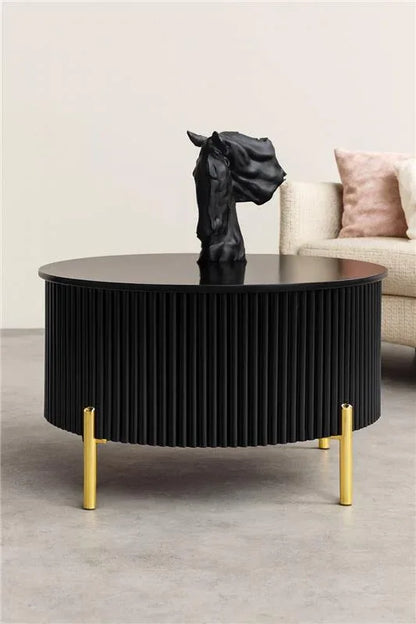 Shadow Round Coffee Table – Black MDF Deco Finish