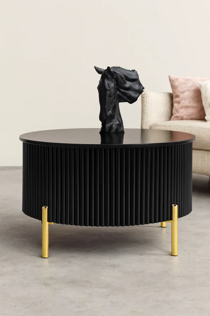 Shadow Round Coffee Table – Black MDF Deco Finish
